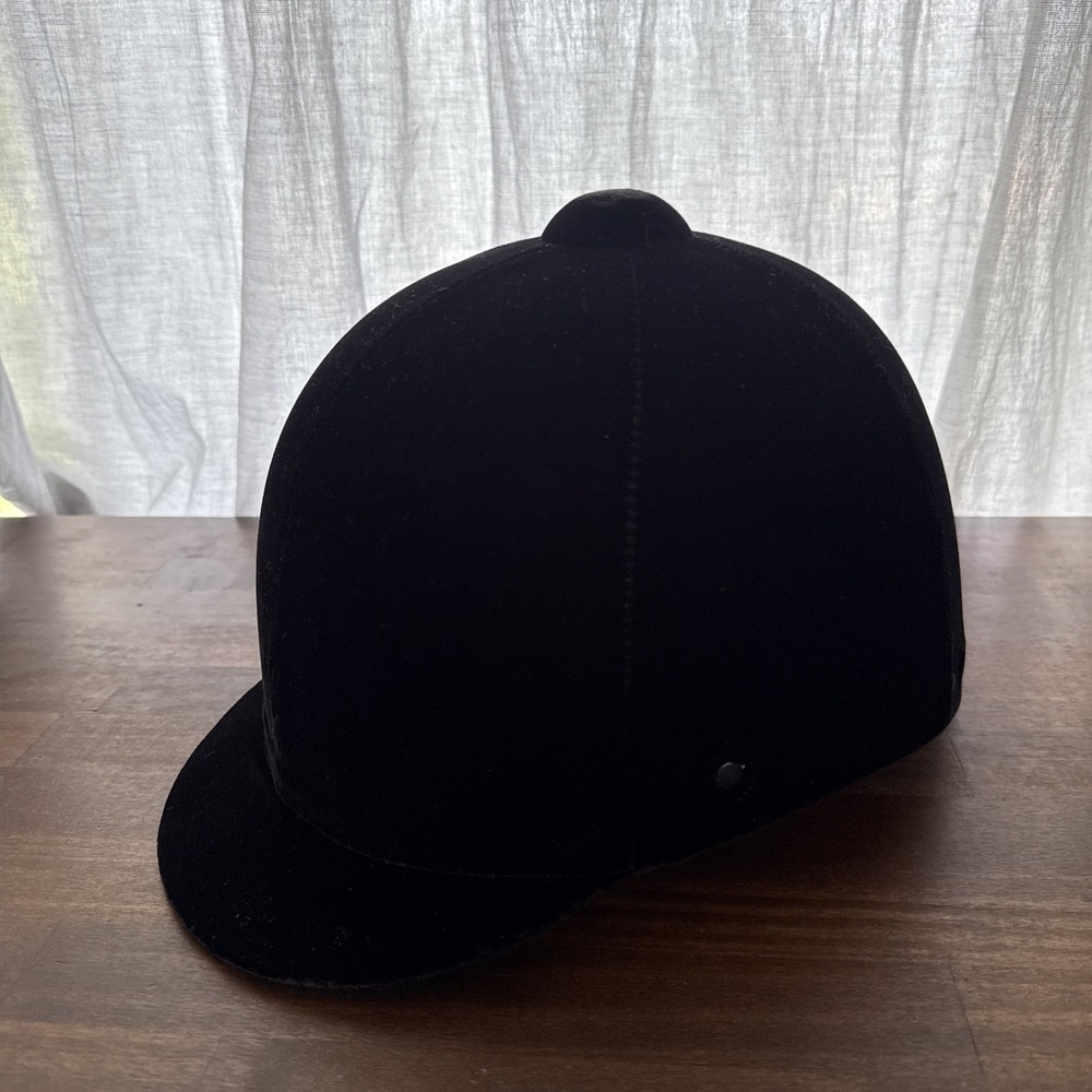 VintageOlympian Riding Helmet Velvet Show Horse Black 7 1/4 Equestrian Standard